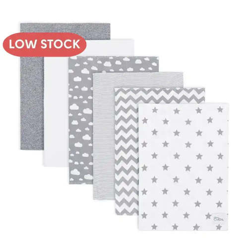 Cotton Burp Cloths by Comfy Cubs - Grey Pattern