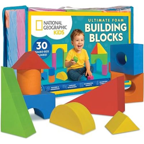 National Geographic Kids Jumbo Foam Building Blocks 30-Piece Set