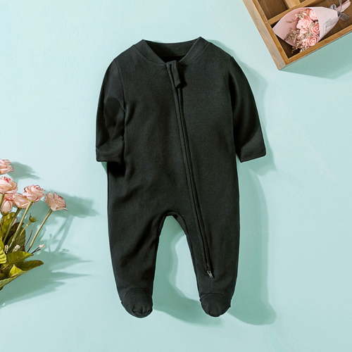 Rciityk Baby Girls Boys Footie Pajamas Rompers Newborn Baby 2 Ways Zipper Crewneck Jumpsuits Unisex Infant Long Sleeve Solid Color Sleeper Bodysuit - Fall/Winter Savings Clearance