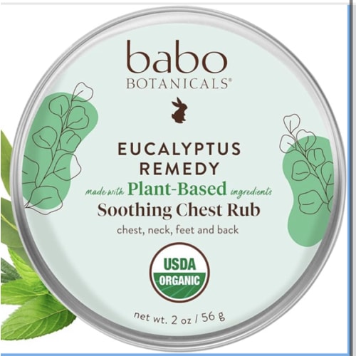 Babo Botanicals Eucalyptus Remedy Plant Based Soothing Chest Rub, Organic, Vegan, Multicolor, 2 Oz