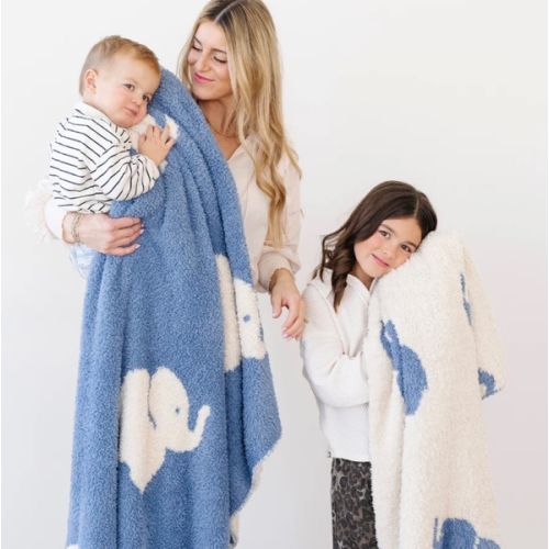DOUBLE-LAYER BAMBONI® RECEIVING BLANKETS ELEPHANT PRINT