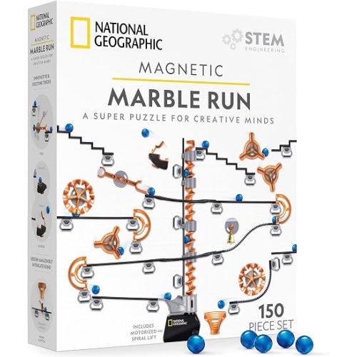 National Geographic Magnetic Marble Run STEM Building Set for Kids