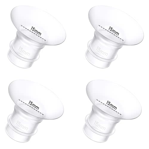 4Pcs Breast Pump Flange Insert 15mm Compatible with Momcozy/Spectra/Medela/eufy/Elvie/Lansinoh/Paruu P10 Breast Pump, Fit for Momcozy M5/M9/M6/V2 Pro/V2 pro/S12 Pro/eufy E10 S1 S1 Pro, 24mm Flange