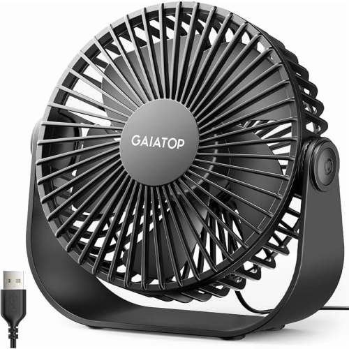 Gaiatop USB Desk Fan, 5.5 Inch Quiet Small Portable Personal Table Fan