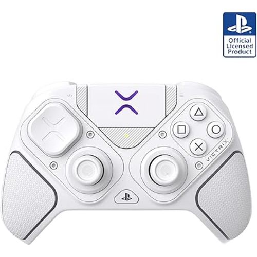 Turtle Beach Victrix Pro BFG Reloaded Wireless Gaming Controller Licensed for PlayStation 5, PS5/PS4/PC Gamepad, Bluetooth, Fightpad, Hall-Effect Thumbsticks/Triggers, Customizable Control App, White