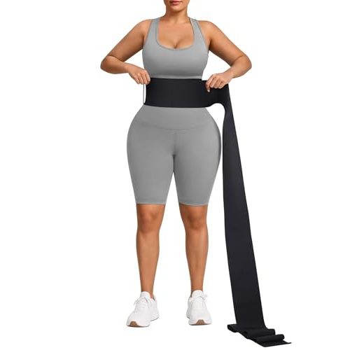 FeelinGirl Waist Trainer for Women Tummy Wrap Trimmer Belt Long Torso Belt | waist trainer wrap bandage wrap breathable elastic polyester discreetly in gyms, offices, at home, and in yoga studios