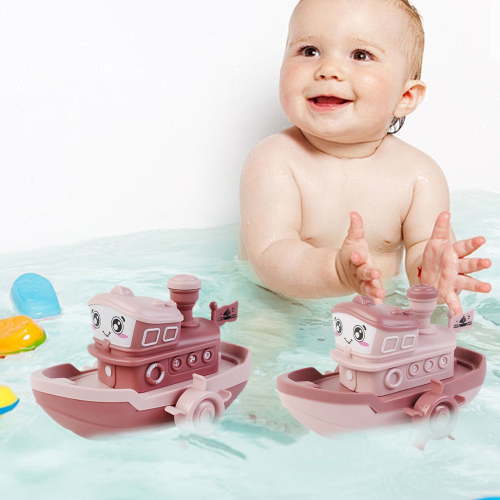 Qocolhg Baby Bath Toys for Kids Ages 1-3, Boat Bath Toys for Toddlers Baby Infant for Bathtub Bathroom Pool Beach Toys, Holiday Christmas Birthday Gifts for Toddler Girls Boys Christmas Clearance