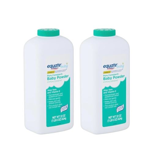 Equate Pure Baby Powder Aloe and Vitamin E 2 Pack - 15 oz