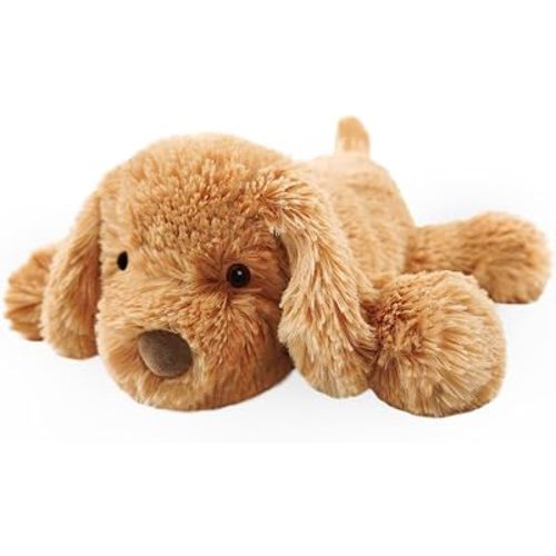 Golden Retriever Stuffed Animal Lying Fluffy Dog Plush Toy Long Hair Puppy Hugging Pillow Sleeping Buddy for Infant Baby Toddler Kids Couch Bed Accents 14 Inch
