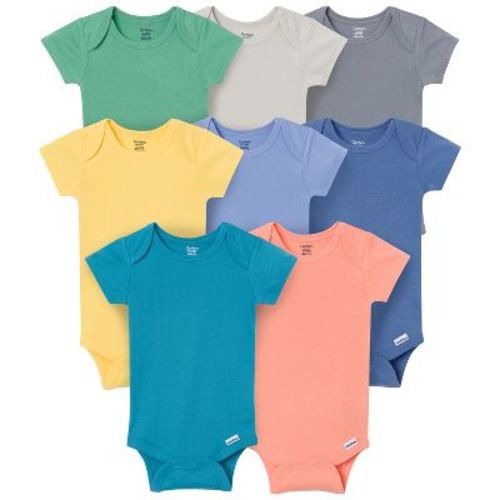 Gerber Baby 8-Pack Short Sleeve Bodysuits, Earth Rainbow, Newborn