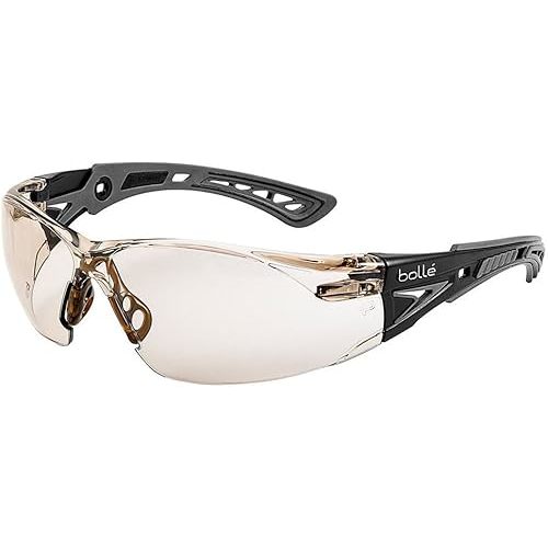Bollé Safety 40209, Rush+ Safety Glasses Platinum®, Black & Grey Frame, CSP Lenses