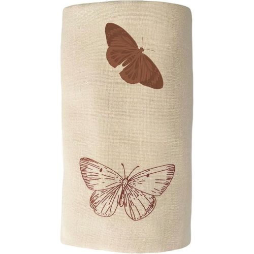 Leyl&Ari Muslin Baby Swaddle Blanket | 100% Organic Receiving Wrap (Boho Butterflies)