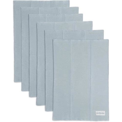 Comfy Cubs Baby Burp Cloths Set (Pack of 6) - Large, 6-Layer, Ultra Absorbent 100% Cotton for Infant Spit-Up, Drool, and Messes - Soft, Gentle, Thoughtful New Born Baby Gifts, Pacific Blue