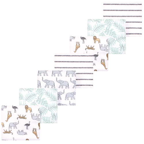 Luvable Friends Hudson Baby Flannel Receiving Blankets 7pk, Safari Adventure