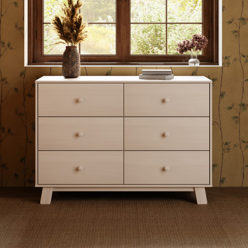 babyletto Hudson Modern 6-Drawer Assembled Double Dresser - Washed Natural