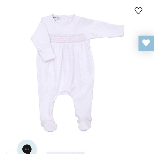 Mini Dots Smocked Footie - Pink