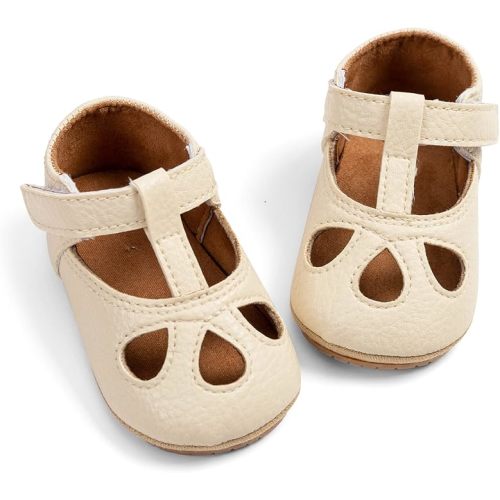 GAISUMMI Baby Girls Mary Jane Flats Shoes with Non-Slip Soft Rubber Sole Toddler First Walkers Princess Dress Shoes