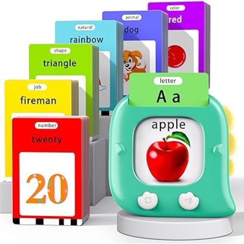 Kidzdo Talking Flashcards for Toddlers 1 2 3 4 5 6 Years Old, 520 English Sight Words Educational Toy, Pocket Speech Language Toys, Autism Toys for Kids 1-6, Birthday Gifts for Boys and Girls, Green