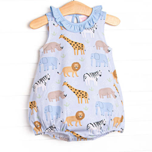 Safari Summer Ruffle Bubble, Blue – Stitchy Fish