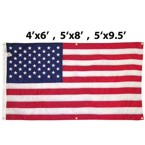 Nylon American Flag with Grommets Along Edges for Wall Hanging - Indoor or Outdoor *Made in USA*