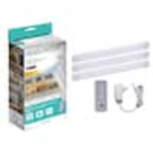 BLACK+DECKER 3.23 in. Plug-in Kit Adjustable Silver Integrated LED Linkable 3-Bar Tool-Free Under Cabinet Light LEDUC9-3CCT