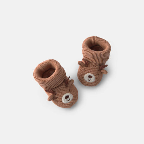 Baby Christmas Reindeer Booties - Brown | Carter’s Oshkosh Canada
