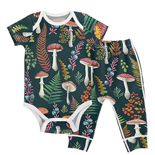 vvfelixl Baby Clothes Set - Cute Cartoon Pattern Bodysuits & Pants Set - Unisex 0-24 Months