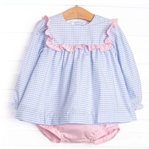 Windowpane Whimsy Diaper Set, Pink and Blue – Stitchy Fish