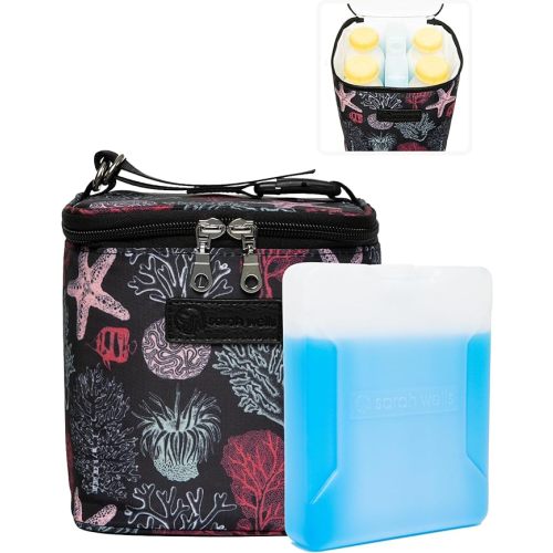 Cold Gold Breastmilk Cooler Bag with Safety Tested Ice Pack - Insulated Milk Storage for Work, Travel & Daycare - Fits Bottles & Parts - Durable, Washable, Safety-Tested Cooler for Moms (Ocean)