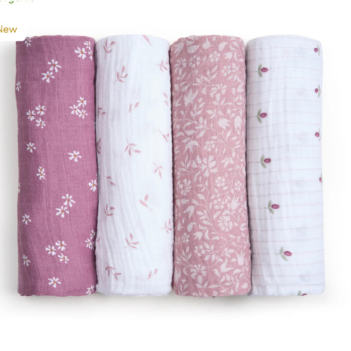 aden + anais heritage floral organic cotton muslin swaddles 4 pack