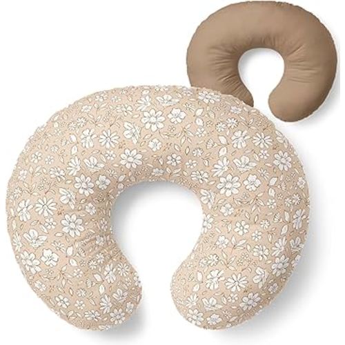 Pobibaby 1-Pack Premium Nursing Pillow Cover - Ultra Soft & Stretchy 96% Cotton, Breastfeeding Pillow Cover for Baby Boys and Girls (Meadow)