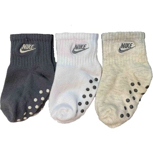 Nike Baby Swoosh Ankle Gripper Socks 3-Pairs