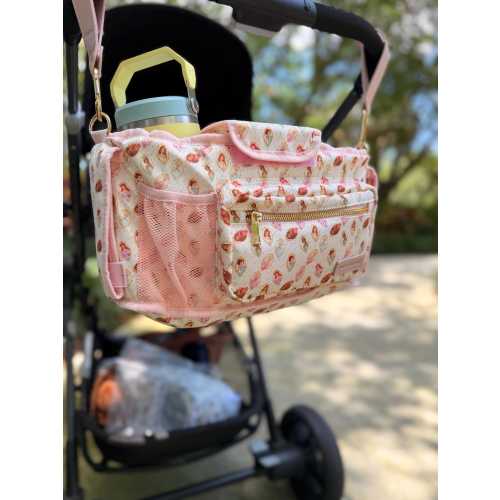 Princess Stroller Organizer Bag | Disney-Inspired Diaper Caddy | Theme Park Mom Essential | Stroller Storage with Cup Holder | Baby