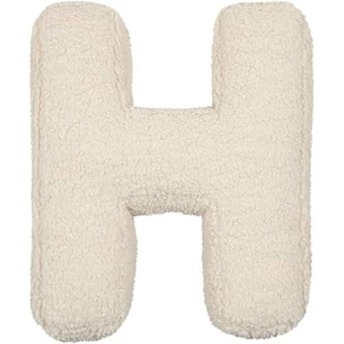 Enqlish Letters PillowInitial Pillows,26 English Letters Throw Pillow,Velvet Letter Shaped Pillow,Letters Cushion for Kids Room Couch Bed Floor or Car Decoration (H)