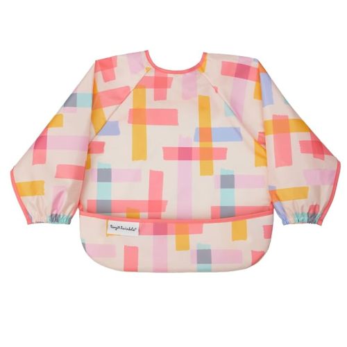 Tiny Twinkle Long Sleeve Bib for Babies & Toddlers | Waterproof Smock Bib for Eating | Machine Washable & Mess-Proof Feeding Essentials | Newborn Shower Gift (Rugby Stripes, 6–24M)