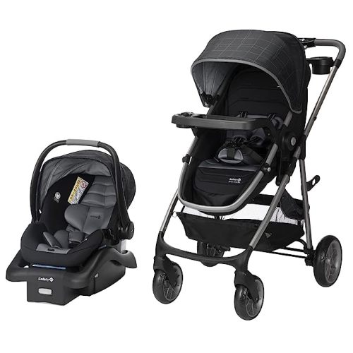 Safety 1st Deluxe Grow and Go Travel System Stroller and Car Seat Combo, 8-in-1 Car Seat, Weight Capacity 4-30 lbs, High Street