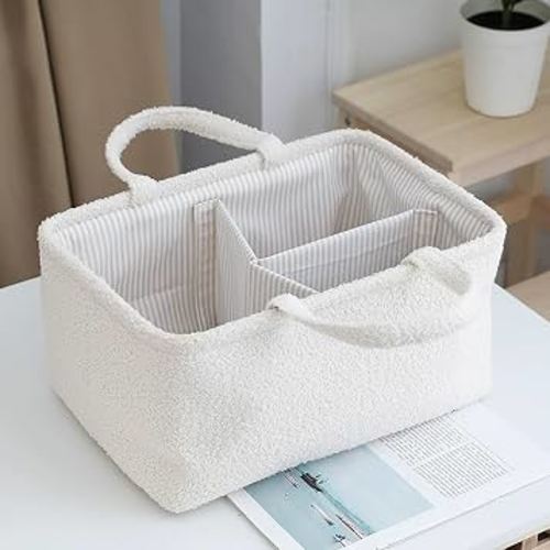 LISNSMY Baby Nappy Caddy Organiser, with Removable Inserts, Baby Storage Basket for Diapers and Wipes, 38 x 26 x 18 CM (White) : Amazon.com.au: Baby