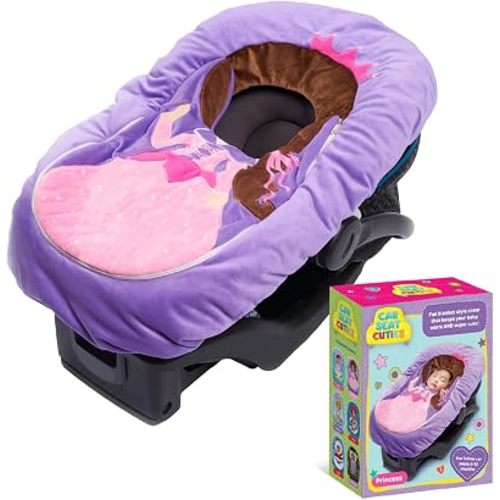 Car Seat Cuties, Baby Carrier Seat Cover for Infant Seat or Stroller, Baby Car Seat Covers with Warm Plush Lining, New Baby Gift, Soft Baby Carrier Blanket Cover, Infant Halloween Costume - Princess