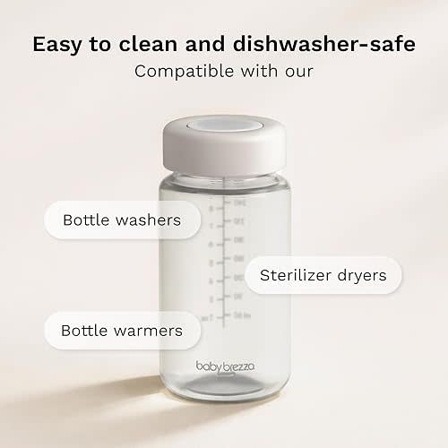 Baby Brezza Replacement Breastmilk Cooler Storage Bottles, Plastic, 10 oz, 4-Pack