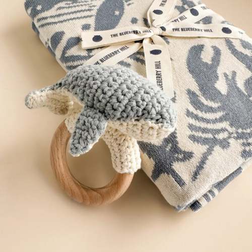 Cotton Crochet Rattle, Whale - The Blueberry Hill | Maisonette