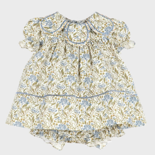 Chintz Leaf Petal Dress - Baby Bloomers