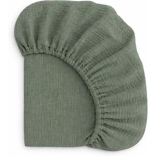 Ababy Custom Size Baby Fitted Sheet – Muslin Cotton for Bassinet, Crib, Cradle & Toddler Mattress – Soft Breathable Fabric, 360° Elastic, Machine Washable, Multiple Colors (Sage Green)