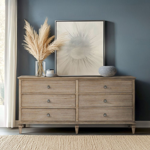 Canora Grey Victoria 6-Drawer Double Wide Wood Dresser & Reviews | Wayfair