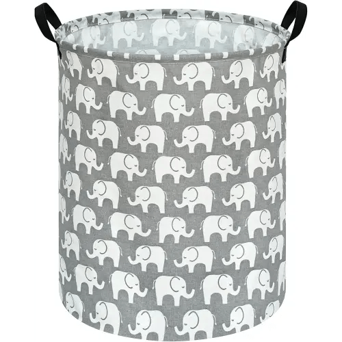 Baby Laundry Basket Kids Elephant Pattern Hamper,Large Storage Box Toy Waterproof Storage Organizer Nursery Bin Clothes,Room Decor