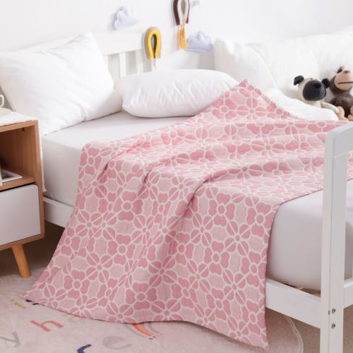 3 Layer Muslin Cotton Toddler Blanket, Super Soft and Warm Crib Blanket, 30x40 Inches, Red-Blue Star - NTBAY