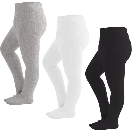 Marchare Baby Girls Tights Cable Knit Tights Thick Solid Footed Leggings Winter Warm Stockings