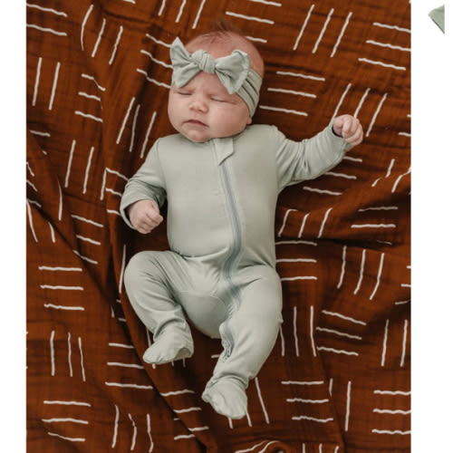 Sage Bamboo Footed Zipper