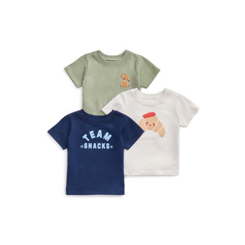 Garanimals Baby 3-Pack Short Sleeve Graphic Jersey T-Shirts, Sizes 0-24 Months