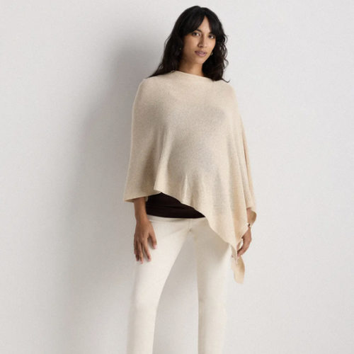 Lightweight Cotton Cashmere Nursing Shawl in Heather Grey