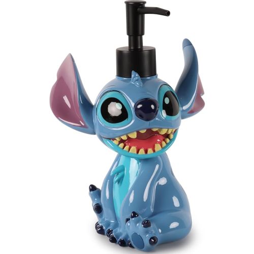 Jay Franco Kids Soap Dispenser – 7" Resin Hand Lotion Pump, Bathroom & Kitchen Decor, Official Licensed Product, Multi - Lilo and Stitch